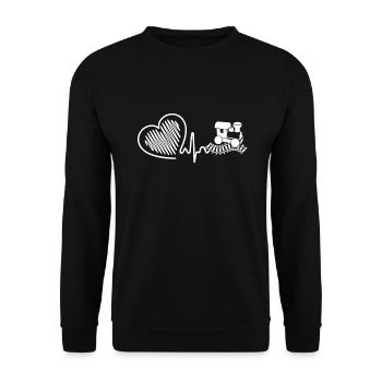 Model railroad Model railroad Heartbeat - Unisex Sweatshirt - black - Front - Alina (178cm) & Michal (187cm)