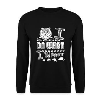 Siberian Cat Siberian Cat I Do What I Want - Unisex Sweatshirt - black - Front - Alina (178cm) & Michal (187cm)