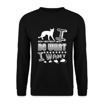 Russian Blue Cat Russian Blue Cat I Do What I Want - Unisex Sweatshirt - black - Front - Alina (178cm) & Michal (187cm)