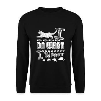Savannah Cat I Do What I Want - Unisex Sweatshirt - black - Front - Alina (178cm) & Michal (187cm)