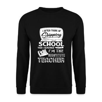 Substitute Teacher I'm The Substitute Teacher - Unisex Sweatshirt - black - Front - Alina (178cm) & Michal (187cm)