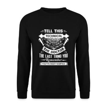 Technical Writer Technical Writer Job - Unisex Sweatshirt - black - Front - Alina (178cm) & Michal (187cm)