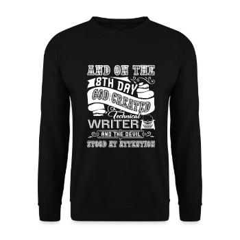 Technical Writer God Created Technical Writer - Unisex Sweatshirt - black - Front - Alina (178cm) & Michal (187cm)