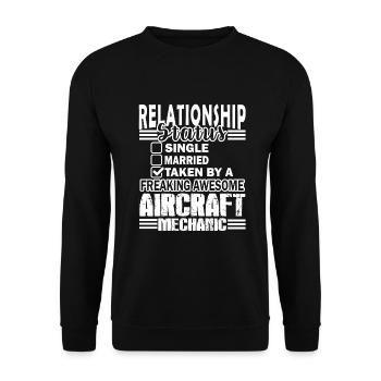 Aircraft Mechanic Relationship Status - Unisex Sweatshirt - black - Front - Alina (178cm) & Michal (187cm)