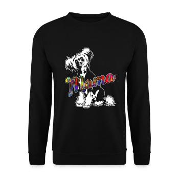 Chinese Crested Chinese Crested Mama - Unisex Sweatshirt - black - Front - Alina (178cm) & Michal (187cm)