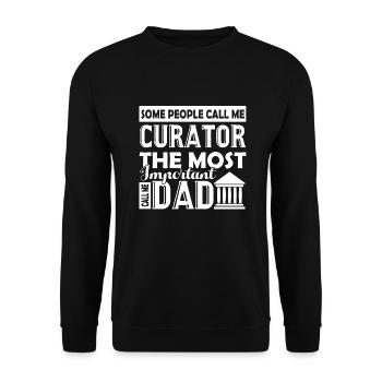 The Most Important Call Me Curator Dad - Unisex Sweatshirt - black - Front - Alina (178cm) & Michal (187cm)
