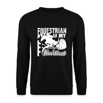 Equestrian Equestrian Is My Heartbeat - Unisex Sweatshirt - black - Front - Alina (178cm) & Michal (187cm)