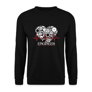Engineer Engineer Heartbeat - Unisex Sweatshirt - black - Front - Alina (178cm) & Michal (187cm)