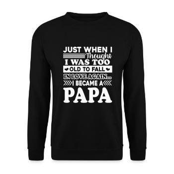 Father's Day I Became A Papa - Unisex Sweatshirt - black - Front - Alina (178cm) & Michal (187cm)