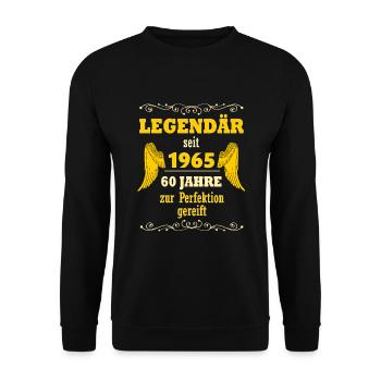 Legendär seit 1965 Jahrgang 60.Geburtstag Geschenk - Unisex Pullover - Schwarz - Vorne - Alina (178cm) & Michal (187cm)