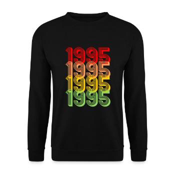 Jahrgang 1995 Geschenk 30.Geburtstag geboren 1995 - Unisex Pullover - Schwarz - Vorne - Alina (178cm) & Michal (187cm)