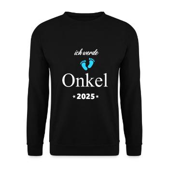 Je serai oncle Annonce de grossesse 2025 - Sweat-shirt Unisexe - noir - Devant - Alina (178cm) & Michal (187cm)