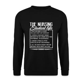Nursing Student Nursing Student Life - Unisex Sweatshirt - black - Front - Alina (178cm) & Michal (187cm)