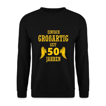 Idéal pour 50 ans cadeau 50e anniversaire - Sweat-shirt Unisexe - noir - Devant - Alina (178cm) & Michal (187cm)
