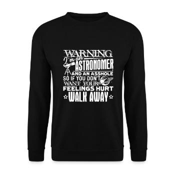 Warning I am An Astronomer - Unisex Sweatshirt - black - Front - Alina (178cm) & Michal (187cm)