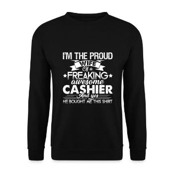 Cashier Proud Cashier Wife - Unisex Sweatshirt - black - Front - Alina (178cm) & Michal (187cm)