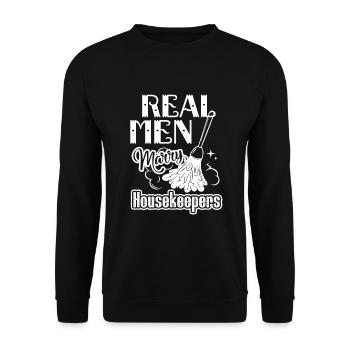 Housekeeper Real Men Marry Housekeepers - Unisex Sweatshirt - black - Front - Alina (178cm) & Michal (187cm)