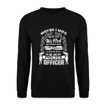 Police Officer I Love My Police Officer - Unisex Sweatshirt - black - Front - Alina (178cm) & Michal (187cm)
