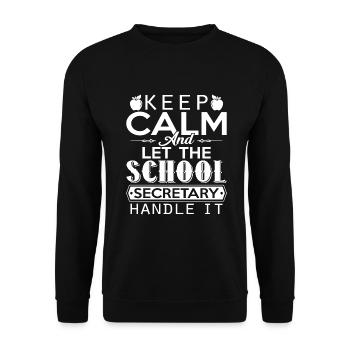 School Secretary Let School Secretary Handle It - Unisex Sweatshirt - black - Front - Alina (178cm) & Michal (187cm)