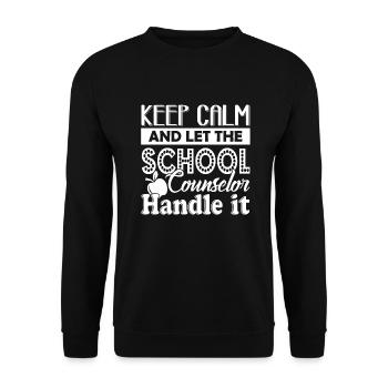 School Counselor Let School Counselor Handle It - Unisex Sweatshirt - black - Front - Alina (178cm) & Michal (187cm)