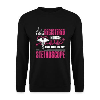 Registered Nurse I am A Registered Nurse - Unisex Sweatshirt - black - Front - Alina (178cm) & Michal (187cm)