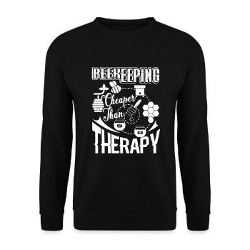 Beekeeping Cheaper Than Therapy - Unisex Sweatshirt - black - Front - Alina (178cm) & Michal (187cm)