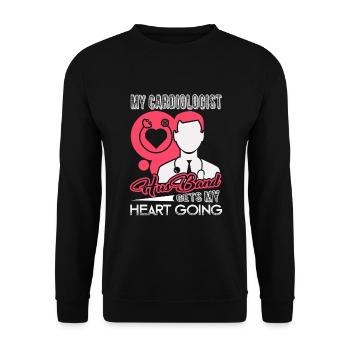 Cardiologist My Cardiologist Husband - Unisex Sweatshirt - black - Front - Alina (178cm) & Michal (187cm)