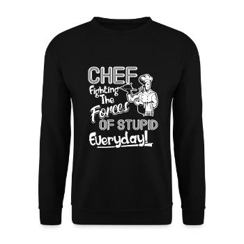 Chef Fighting The Forces - Unisex Sweatshirt - black - Front - Alina (178cm) & Michal (187cm)