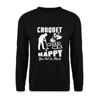 Croquet Makes Me Happy - Unisex Sweatshirt - black - Front - Alina (178cm) & Michal (187cm)