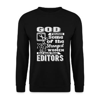 Editor God Made Editors - Unisex Sweatshirt - black - Front - Alina (178cm) & Michal (187cm)