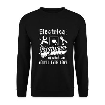 Electrical Engineer The Hardest Job - Unisex Sweatshirt - black - Front - Alina (178cm) & Michal (187cm)