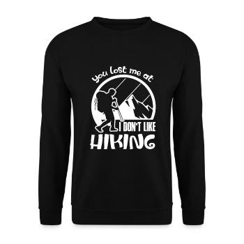 Hiking I Like Hiking - Unisex Sweatshirt - black - Front - Alina (178cm) & Michal (187cm)