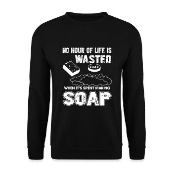 Soap Maker Spent Time On Making Soap - Unisex Sweatshirt - black - Front - Alina (178cm) & Michal (187cm)