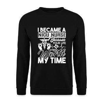 Nicu Nurse I Became A Nicu Nurse - Unisex Sweatshirt - black - Front - Alina (178cm) & Michal (187cm)