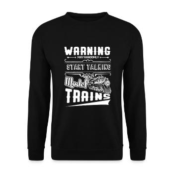Model Railroad Talk About Model Trains - Unisex Sweatshirt - black - Front - Alina (178cm) & Michal (187cm)
