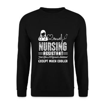 Cooler Nursing Assistant - Unisex Sweatshirt - black - Front - Alina (178cm) & Michal (187cm)