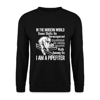Pipefitter I Am A Pipefitter - Unisex Sweatshirt - black - Front - Alina (178cm) & Michal (187cm)