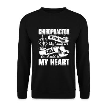 Chiropractor Chiropractor Full Heart - Unisex Sweatshirt - black - Front - Alina (178cm) & Michal (187cm)