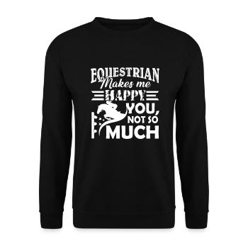 Equestrian Makes Me Happy - Unisex Sweatshirt - black - Front - Alina (178cm) & Michal (187cm)