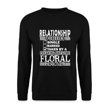 Floral Designer Relationship Status - Unisex Sweatshirt - black - Front - Alina (178cm) & Michal (187cm)