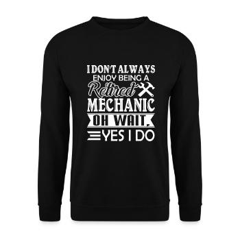 Mechanic Retired Mechanic - Unisex Sweatshirt - black - Front - Alina (178cm) & Michal (187cm)
