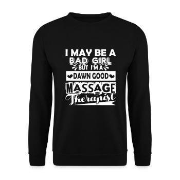 Massage Therapist Good Massage Therapist - Unisex Sweatshirt - black - Front - Alina (178cm) & Michal (187cm)