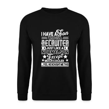 Recruiter My Son Is A Recruiter - Unisex Sweatshirt - black - Front - Alina (178cm) & Michal (187cm)