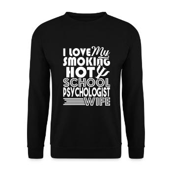 Love My School Psychologist Wife - Unisex Sweatshirt - black - Front - Alina (178cm) & Michal (187cm)