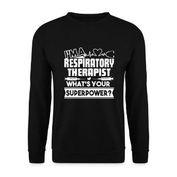Respiratory Therapist I Have Superpower - Unisex Sweatshirt - black - Front - Alina (178cm) & Michal (187cm)