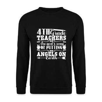 4th Grade Teacher God Made 4th Grade Teachers - Unisex Sweatshirt - black - Front - Alina (178cm) & Michal (187cm)