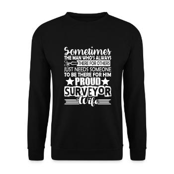 Surveyor Proud Surveyor Wife - Unisex Sweatshirt - black - Front - Alina (178cm) & Michal (187cm)
