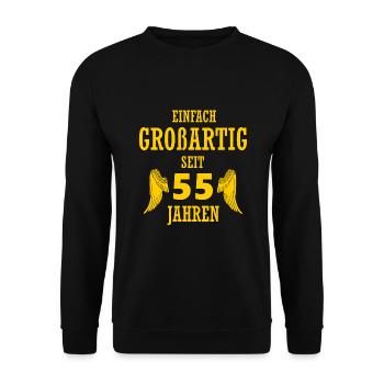 Great for 55 years gift 55th birthday - Unisex Sweatshirt - black - Front - Alina (178cm) & Michal (187cm)