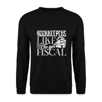Bookkeepers Like To Get Fiscal - Unisex Sweatshirt - black - Front - Alina (178cm) & Michal (187cm)
