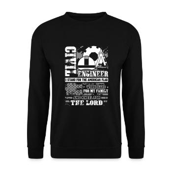 Civil Engineer Proud Civil Engineer - Unisex Sweatshirt - black - Front - Alina (178cm) & Michal (187cm)